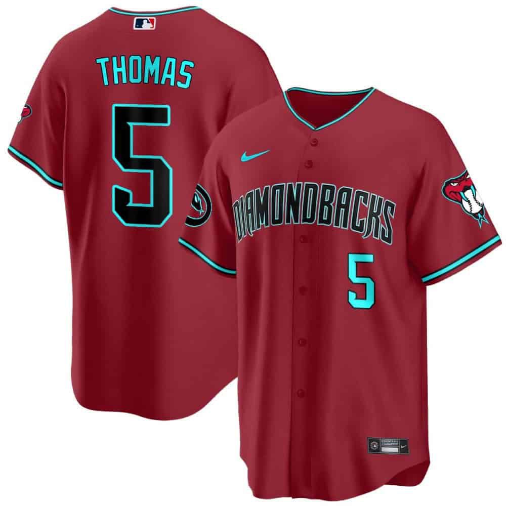 Men Arizona Diamondback #5 Thomas Red 2024 Nike Cool Base MLB Jersey